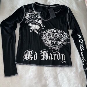 Ed Hardy Long Sleeves thermal shirt 🦁🌹💀